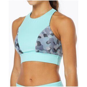 TYR Womens Amira Bikini Top Active Swimwear Maximum Support Blue Gray XL 14/16